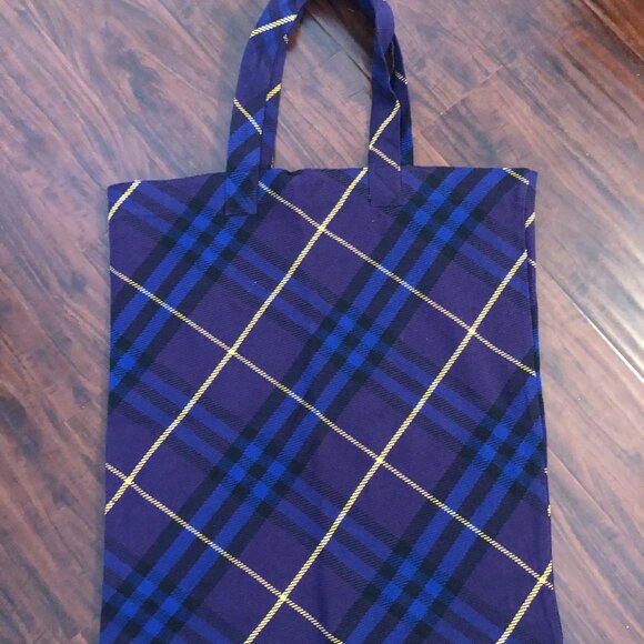 NEW Burberry London Supernova purple plaid check large shopper tote bag - Picture 2 of 7